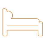 Symbol für die Gästewohnung: Bett